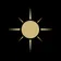 A yellow sun over a black background
