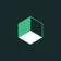 A cube with sides of different colored shades of white, and green.