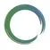LACRM QuickSync logo, a green and blue brush-stroke circle